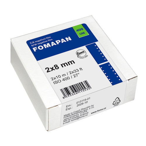 Foma Fomapan Cine 400 Black & White Cine Film, Double 8mm, 10 m Roll