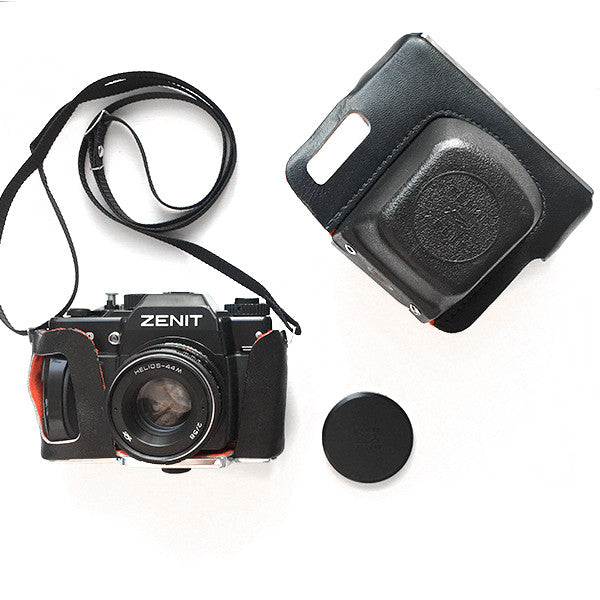 Zenit 122 SLR Film Camera with Helios 44M 2/58 Lens and Leather Case